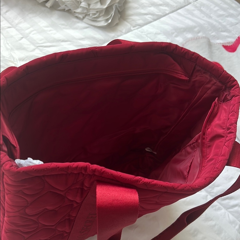 Victoria's Secret Red Quilted Tote Bag - Picture 2 of 4